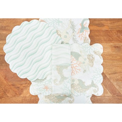 Mystic Echoes Cotton Quilted Reversible Mermaid Placemat Set of 6
