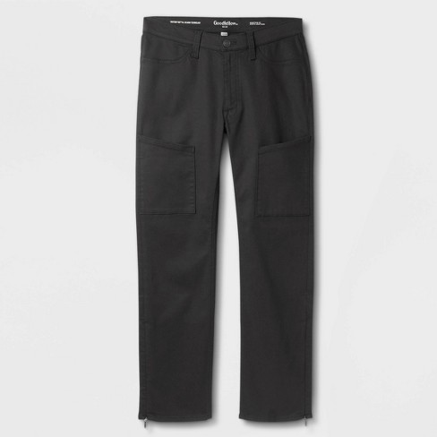 Men's Regular Fit Straight Cargo Pants - Goodfellow & Co™ Black 36x34