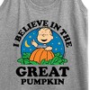Women's - Peanuts - I Believe In The Great Pumpkin Graphic Racerback Tank - 2 of 4