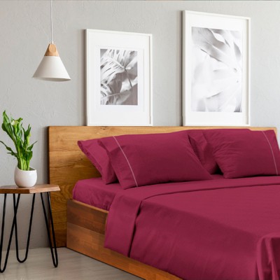 Burgundy King Deep Pocket Bamboo Cotton Sheet Set