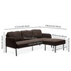 L-Shaped Sectional Sofas with Ottoman, Modern Upholstered Couch for Small Spaces, Living Room, Bedroom, or Office - 4 of 4