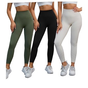INSPIRE CHIC 3 Packs Women's High Waisted Butt Lifting Cycling Running Workout Control Panties - 1 of 4