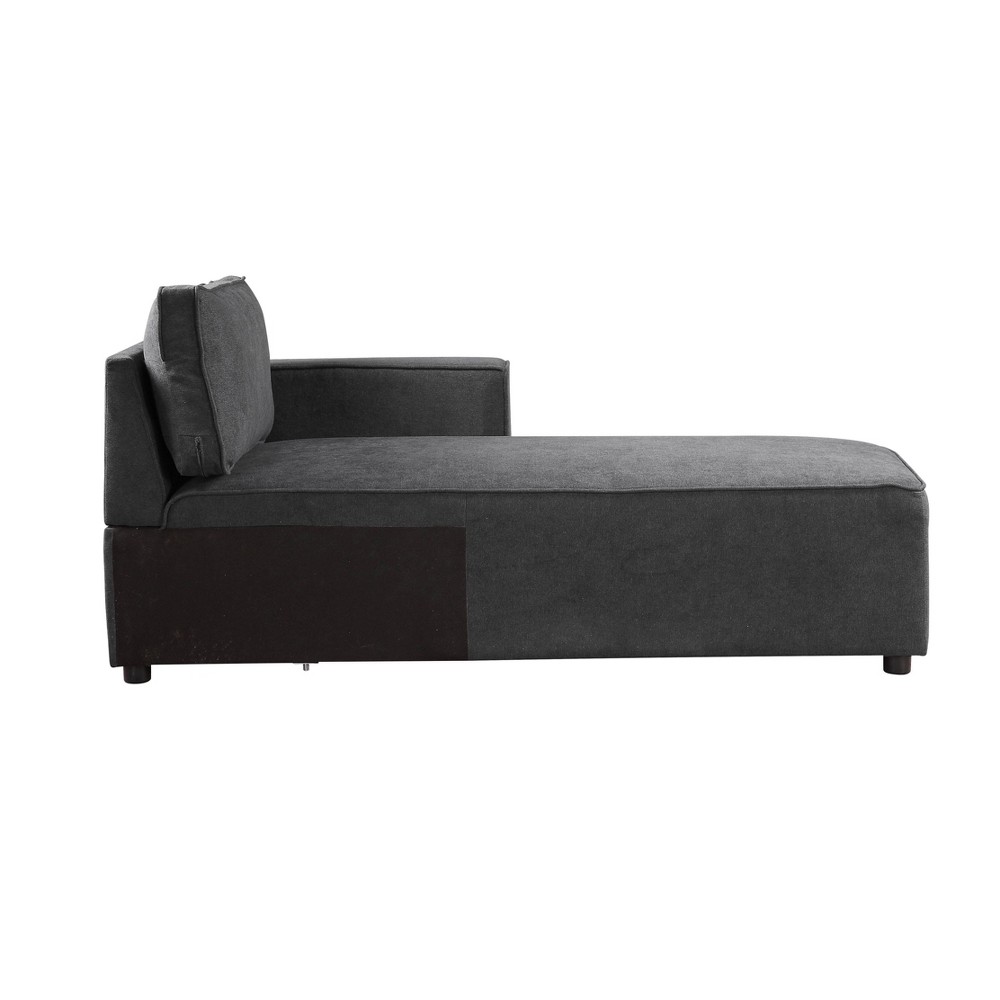 68" Silvester Chaise Lounge Gray Fabric - Acme Furniture