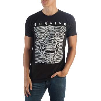 Five Nights Black and White Survive Shirt, Sketch White High Density Lines Design, T-Shirt with Message FNAF
