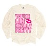 Simply Sage Market You're Like Really Pretty Lips Garment Dyed Long Sleeve - 2XL - Ivory - 2 of 4
