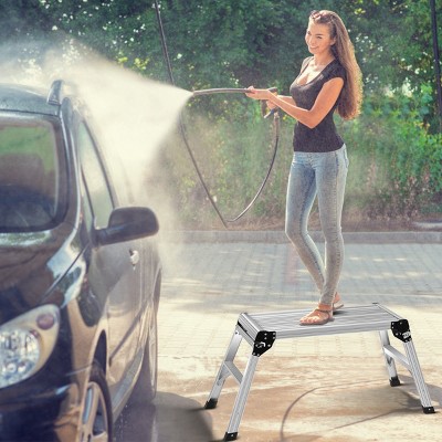 Costway Hd En131 Aluminum Platform Drywall Step Up Folding Work Bench Stool Ladder Target