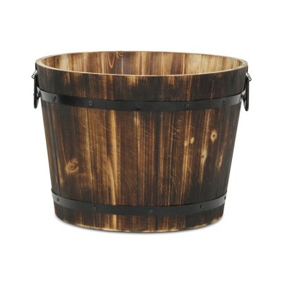 Cheung's Mariva Dark Brown Wood Decor Bucket Medium