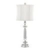 LumiSource (Set of 2) Karat 25.5" Contemporary Crystal Table Lamps with White Softback Shade from Grandview Gallery: Linen Drum Shade, UL Listed - 2 of 4