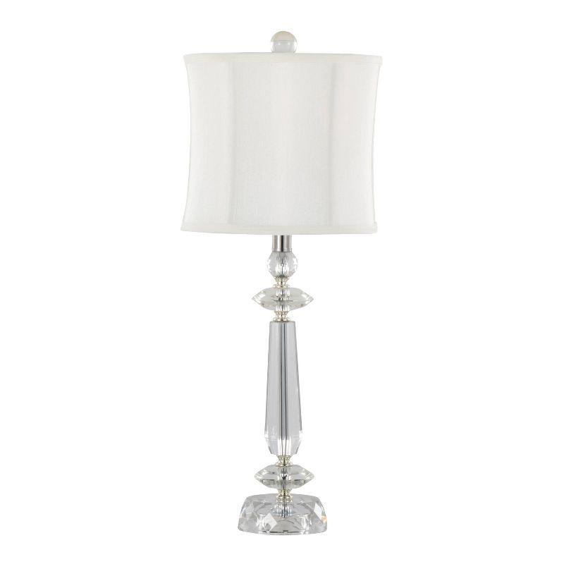 LumiSource (Set of 2) Karat 25.5&#34; Contemporary Crystal Table Lamps with White Softback Shade from Grandview Gallery, 2 of 8