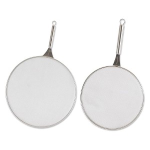 RSVP International Endurance Series 10 Inch and 15 Inch Stainless Steel Fine Mesh Splatter Screens for Frying Foods in Pans, Pots, and Woks (Set of 2) - 1 of 4