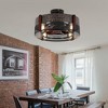Kviflon 19 Inch Caged Ceiling Fan with Light,Reversible DC Motor,Remote Control for Bedroom Kitchen,Patio - 3 of 4