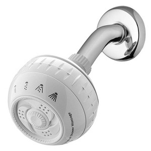Waterpik PowerSpray Plus White Plastic 4 settings Wallmount Showerhead 1.8 gpm - 1 of 1