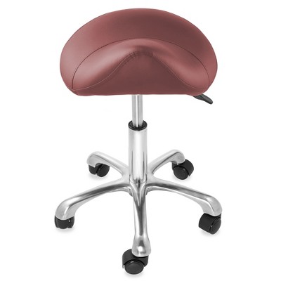 Saloniture Ergonomic Saddle Stool - Adjustable Hydraulic Seat, Rolling ...