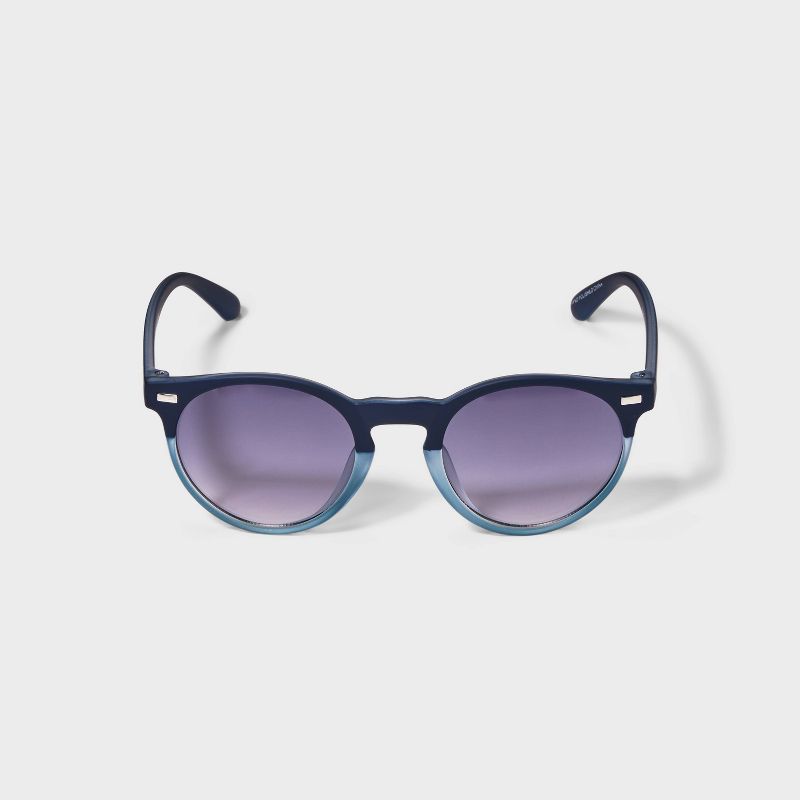 Boys&#39; Aviator Round Sunglasses with Color Block - Cat &#38; Jack&#8482; Blue, 1 of 3