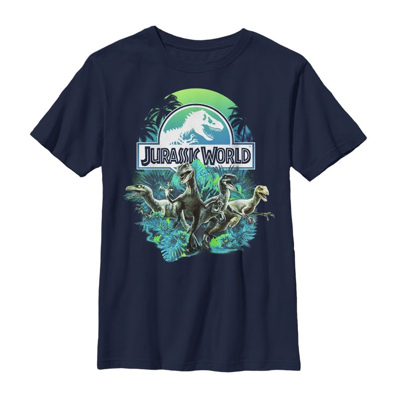 Boy's Jurassic World Dinosaur Nature Scene T-Shirt, 1 of 4