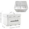 AuldHome Design White Enamelware Tampon Holder; Bathroom Storage Feminine Supply Organizer Divided Box w/ Lid - 3 of 4