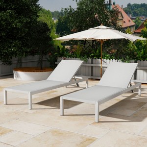 Okak Patio Lounge Chairs Set of 2 with Adjustable Backrest,Aluminium Outdoor Chaise Lounge for Patio,Beach,Yard - 1 of 4