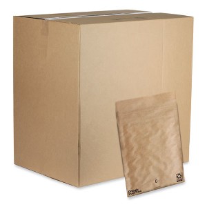 Pregis EverTec Curbside Recyclable Padded Mailer, #0, Kraft Paper, Self-Adhesive Closure, 7 x 9, Brown, 300/Carton - 1 of 4