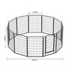 LAOTIES 39" Heavy Duty Metal Dog Playpen,Outdoor Pet Exercise Fence with Door,Rust Resistant Iron Construction - 4 of 4