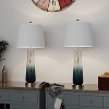 Maxax Set of 2 Blue Glass Table Lamps,Modern Desk Lamps with White Fabric Shade for Bedroom, Living Room£¬3-Way 150W E26 Base - 4 of 4