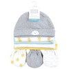 Hudson Baby Cotton Cap and Scratch Mitten Set, Sunshine And Clouds, 0-6 Months - 2 of 4