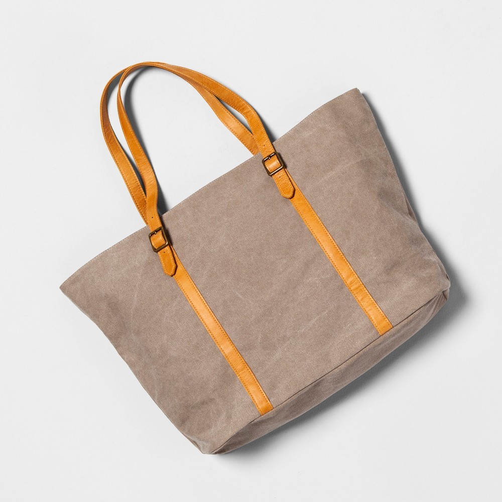 Large Tote Bag Gray - Hearth & Hand™ with Magnolia