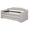 PAGED Twin Size Upholstered Daybed 81" L Modern Wooden Bed Frame with Trundle and 3 Storage Drawers for Bedroom, Living - 4 of 4