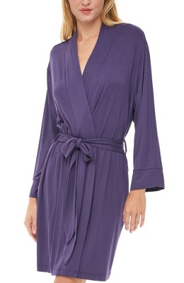 ADR Women's Classic Soft Knit Short Lounge Robe with Pockets
