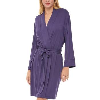 Women's Classic Soft Knit Short Lounge Robe with Pockets