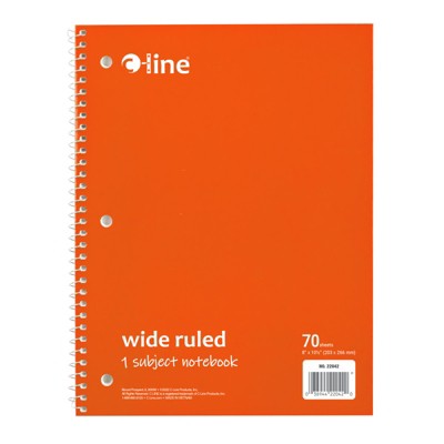 C-Line 1-Subject Notebook, 70 Page, Wide Ruled, Orange (Pack of 12)