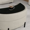 Mlmh & Kngwa 33.9" W Half-Moon Storage Ottoman Bench With Metal Legs - 4 of 4