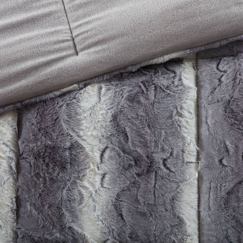 Madison Park Marselle Brushed Faux Fur Comforter Set, 5 of 6