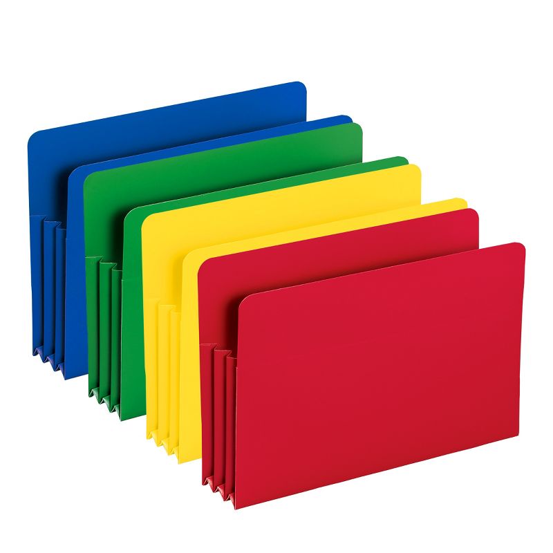 Smead Poly File Pocket, Straight-Cut Tab, 3-1/2" Expansion, Legal Size, Assorted Colors (73550), 3 of 5