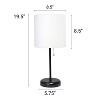 Creekwood Home Set of 2 Contemporary Bedside Black Table Lamps with USB Port White Shade - 3 of 4