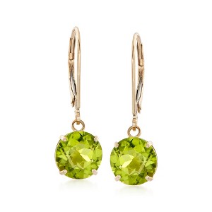 Ross-Simons 3.90 ct. t.w. Peridot Drop Earrings in 14kt Yellow Gold - 1 of 4