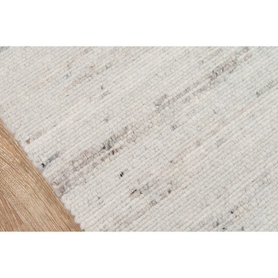 Ivory and Gray Hand-Woven Wool 5' x 7' Area Rug
