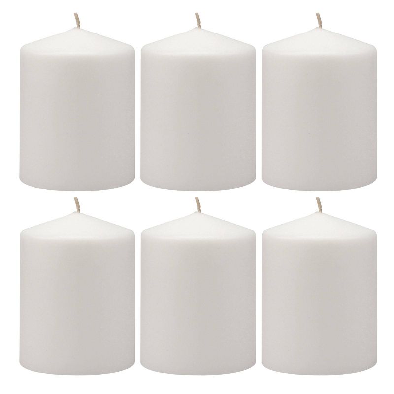6pk Pillar Candles White - Stonebriar Collection, 3 of 8