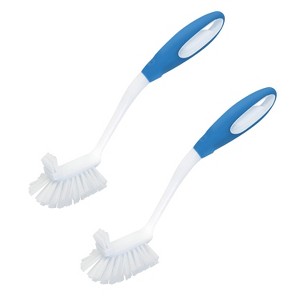 Lola Products Pro Utility All Purpose Kitchen Cleaning Brush, Durable Bristles, Comfort Ergonomic Rubber Non-Slip Grip, Built-in Food Scraper, 1 Pack - 1 of 4