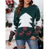 Coolmee Women's Christmas Tree Sweater Casual Long Sleeve Knitted Pullover Sweaters Crewneck Loose Jumper Tops - 3 of 4