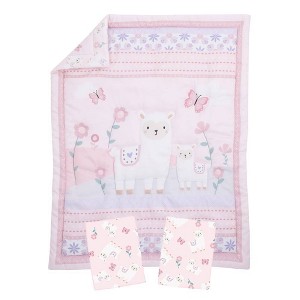 NoJo Little Love Sweet Llama and Butterflies Mini Crib Bedding Set - 3pc - 1 of 3