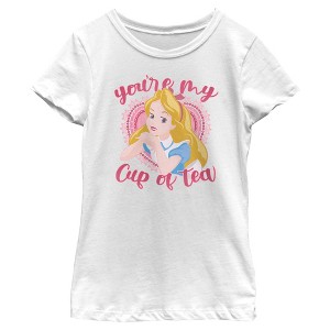 Girl's Alice in Wonderland Valentine's Day You're my Cup of Tea T-Shirt - 1 of 4