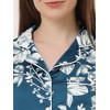 cheibear Women's Silky Short Sleeves Sleepshirt with Pants Sleepwear Pajama Set 2 Pcs - 4 of 4
