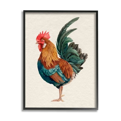 Stupell Industries Traditional Morning Rooster Illustration Elegant Bird Feathers