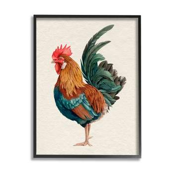 Stupell Industries Traditional Morning Rooster Illustration Elegant Bird Feathers