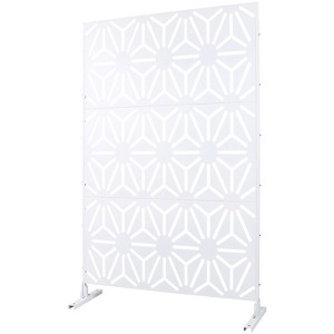 DSVIMOY Outdoor & Indoor Privacy Screen, Freestanding Decorative Privacy Screen for Deck Balcony Patio, White, 48"*76"*16" - 1 of 4