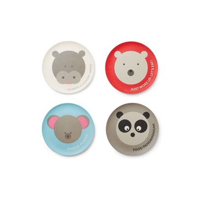 7.8" 4pk Bamboo Fiber Animal Plates - Red Rover