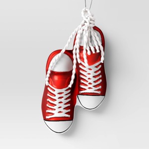 5.31" Christmas Glass Red Sneakers Ornament - Wondershop™ - 1 of 3
