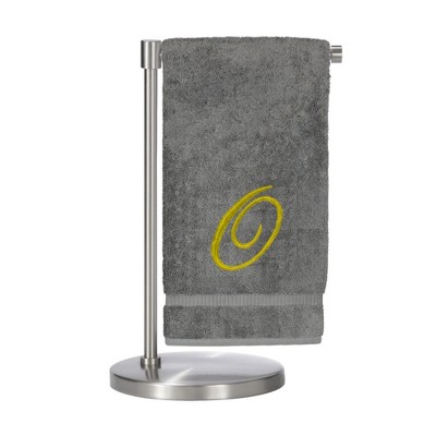 BC BARE COTTON Monogrammed Bath Towel, Personalized Gift, 27 x 54 inches - Set of 1 - Gray - Gold Script