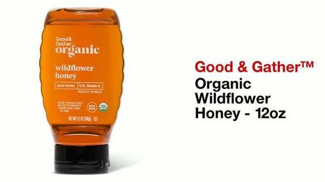 Organic Wildflower Pure Honey - 12oz - Good &#38; Gather&#8482;, 2 of 7, play video
