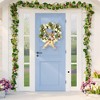 Northlight Bunny and Bows Floral Easter Wreath - 22" - Green and Beige - Unlit - 2 of 4